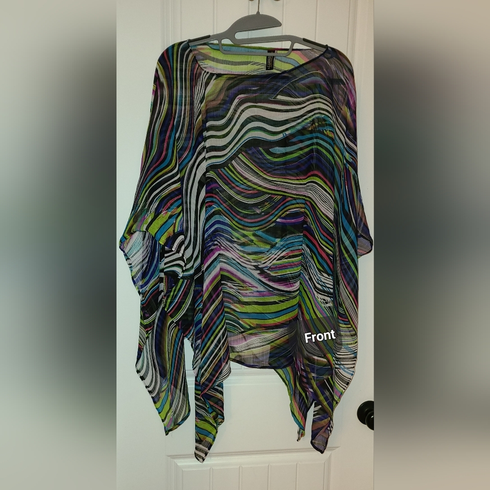 Multicolor Abstract Women's Top;